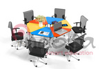 PJZ-SJX多动能拼接桌用于学校会议室