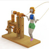 实木机械手摇传动科教玩具科普仪器 科学实验仪器 跳绳女孩