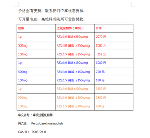 辣根過氧化物酶9003-99-0