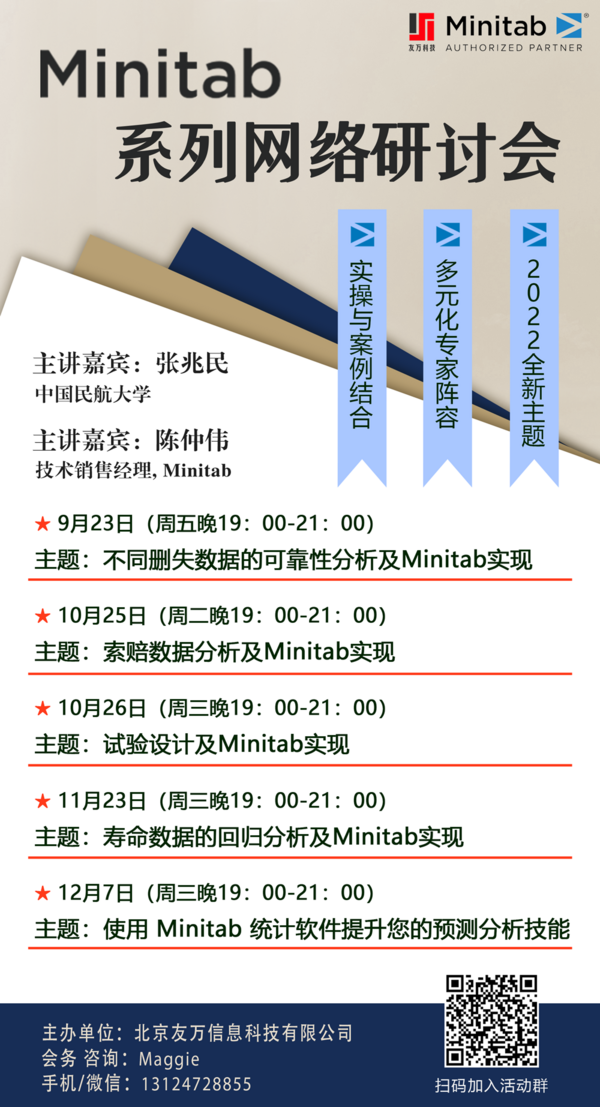 【友萬課堂】《索賠數據分析及Minitab實現》、《試驗設計及Minitab實現》雙專場課程順利舉辦！