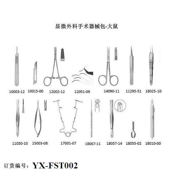 大鼠顯微解剖器械包  大鼠實驗器械包 大鼠手術器械包