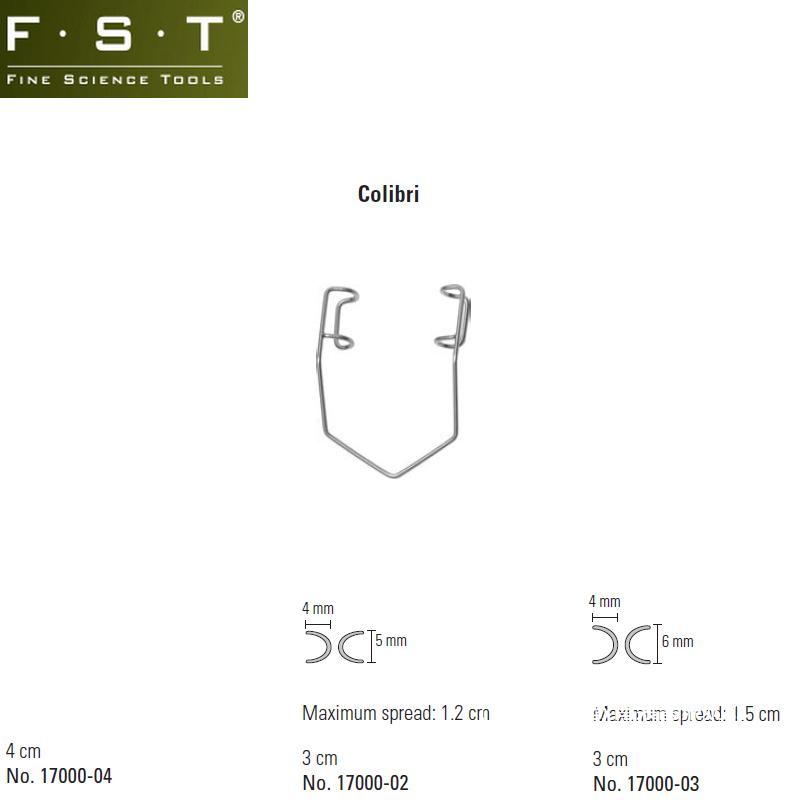 Colibri牽開器 FST撐開器17000-02 小鼠撐開器17000-03 小鼠胸腔撐開器
